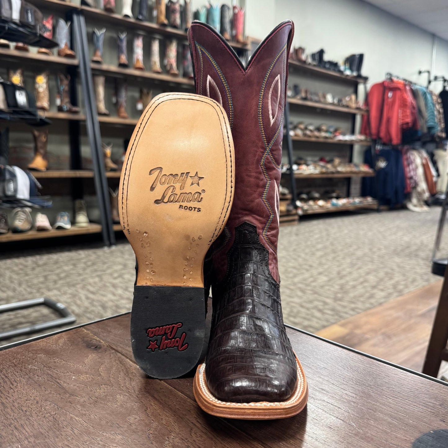 Tony Lama TL5401L Chocolate Caiman Belly