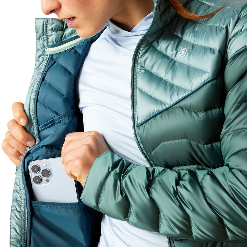 Ariat 10046181 Ideal Down Jacket Iridescent Arctic/Silver Pine