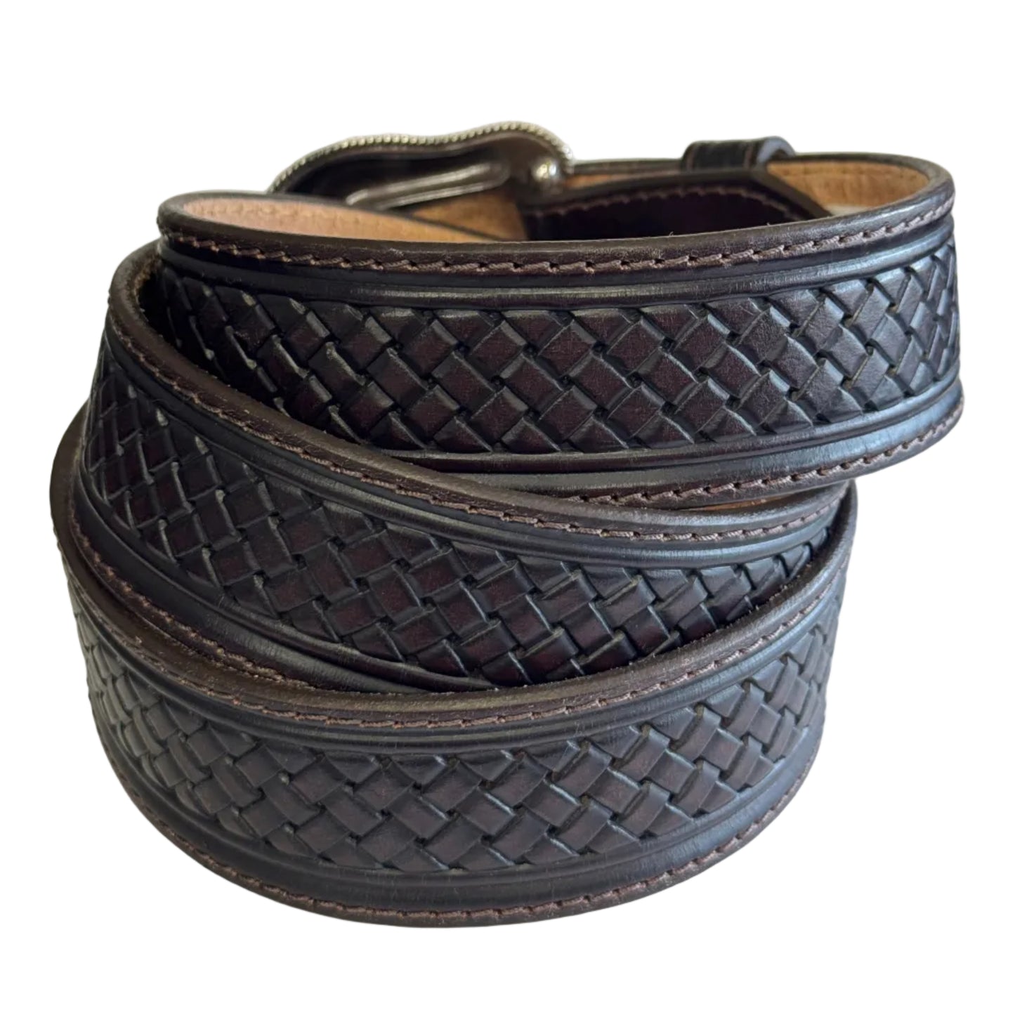 Justin Belt C14048 Colman Dark Brown Basket Weave