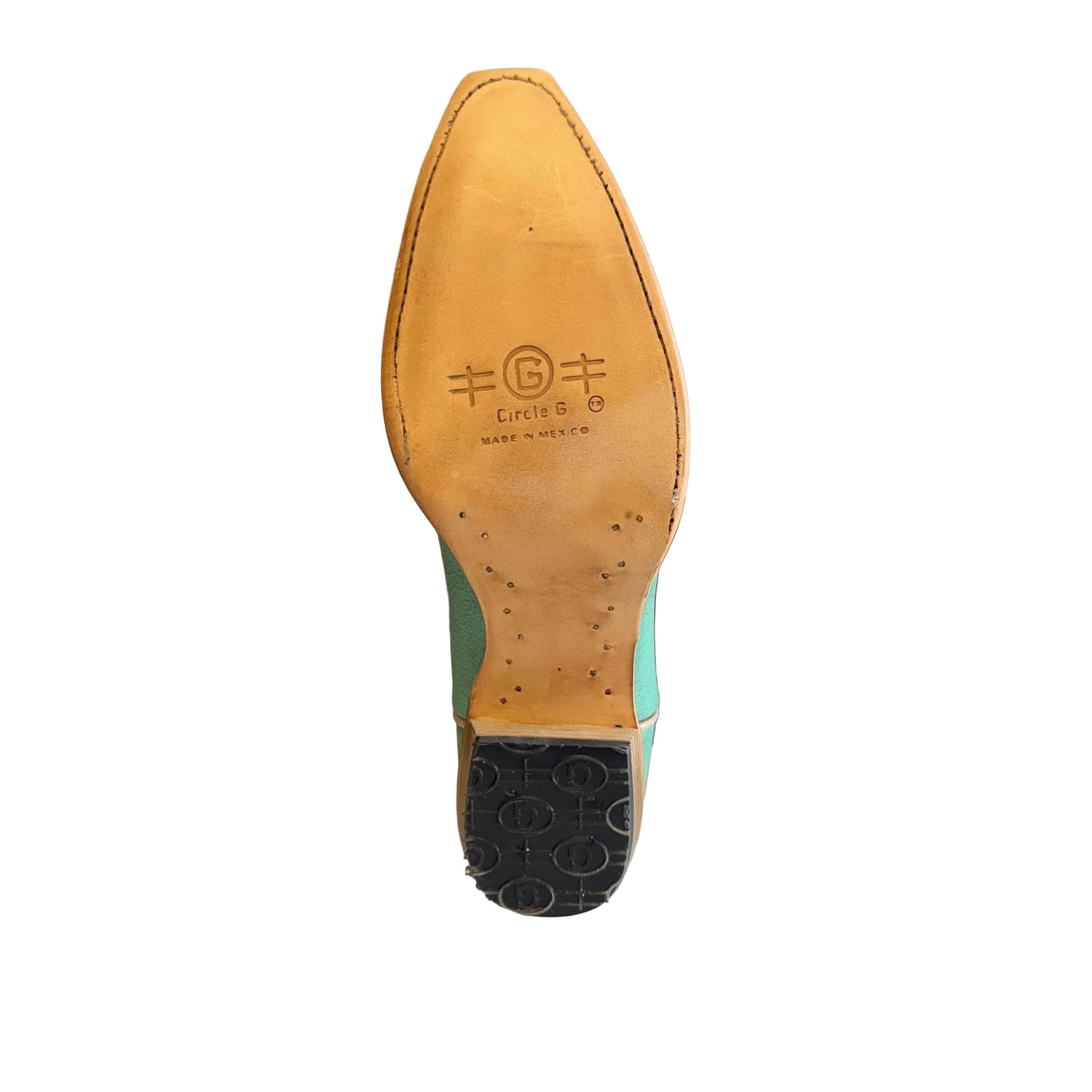 Circle G L6331 LD Turquoise Embroidery Snip Toe