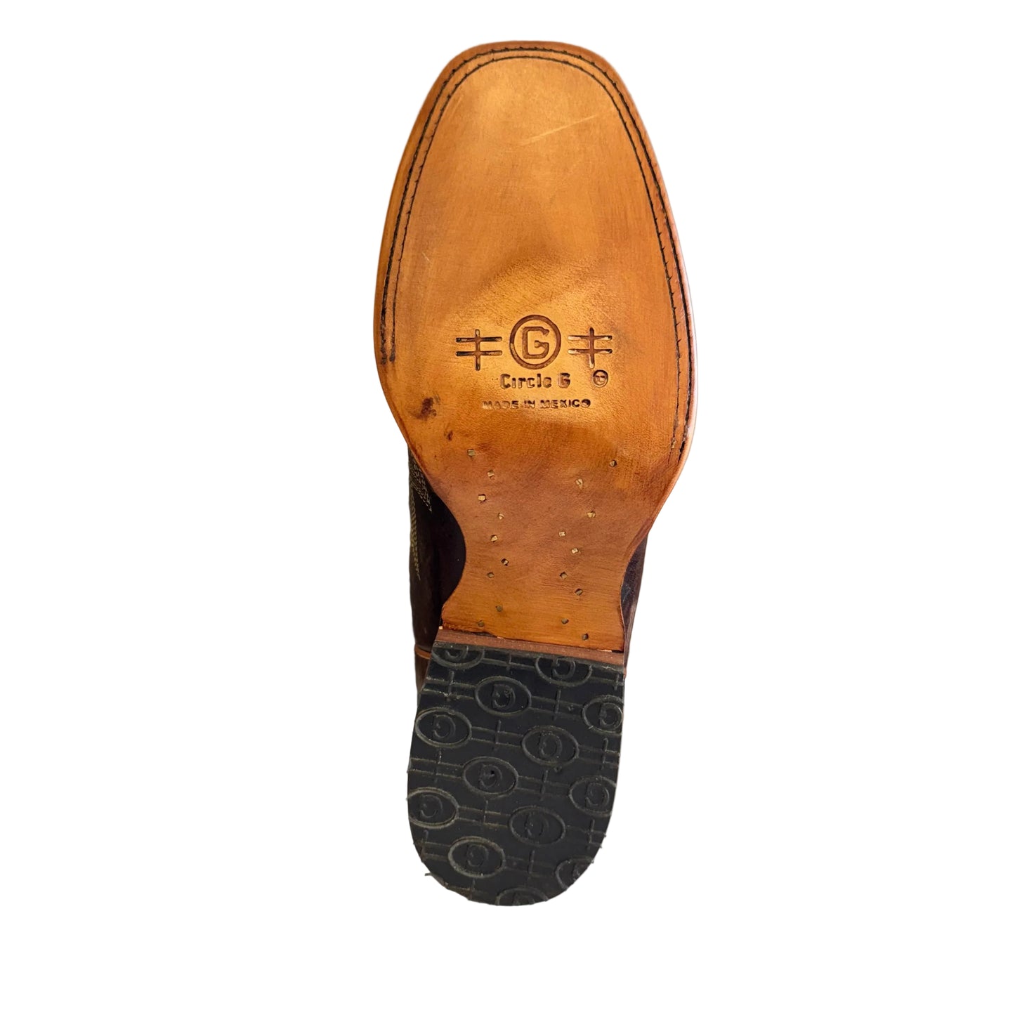 Circle G L8024 Brown Embroidery Sq. Toe
