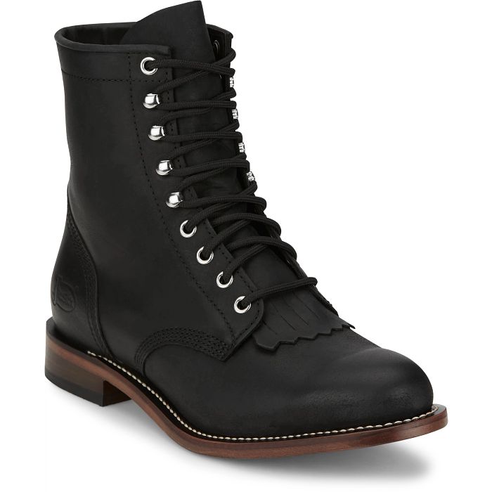 Justin RP503 Drennan Black 8'' Lace Leather Sole – Jones Boots
