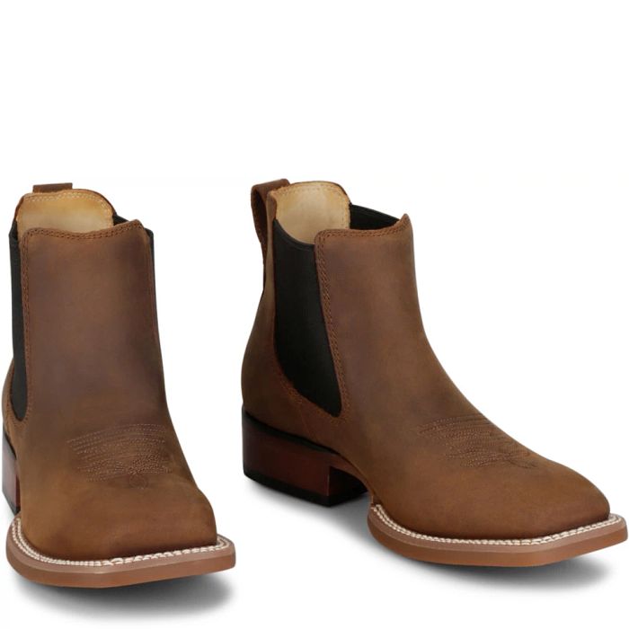 Justin FN4150 Crazy Buck Brown Cowhide Chelsea Boot Vibram Sole