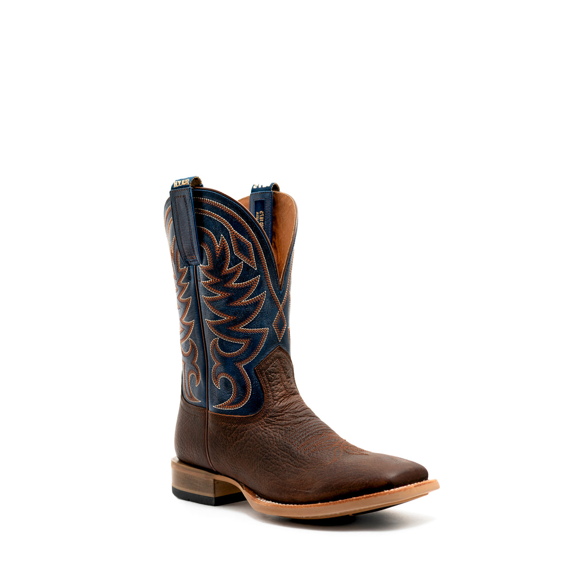 Hyer HM11058 Clyde Pebbled Walnut Blue Rumble Cowhide Rubber Sole