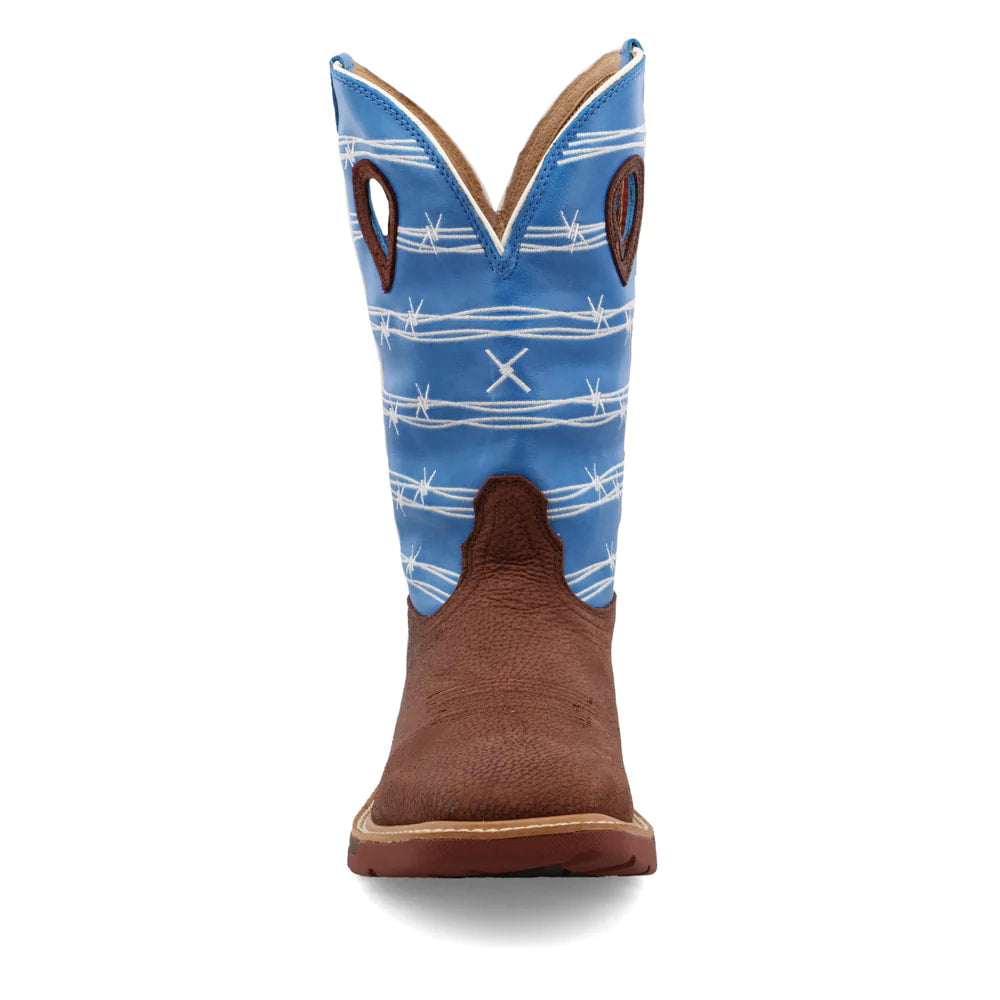 Twisted X MXB0001 - 12" Western Work Boot - Burgundy & Sky Blue
