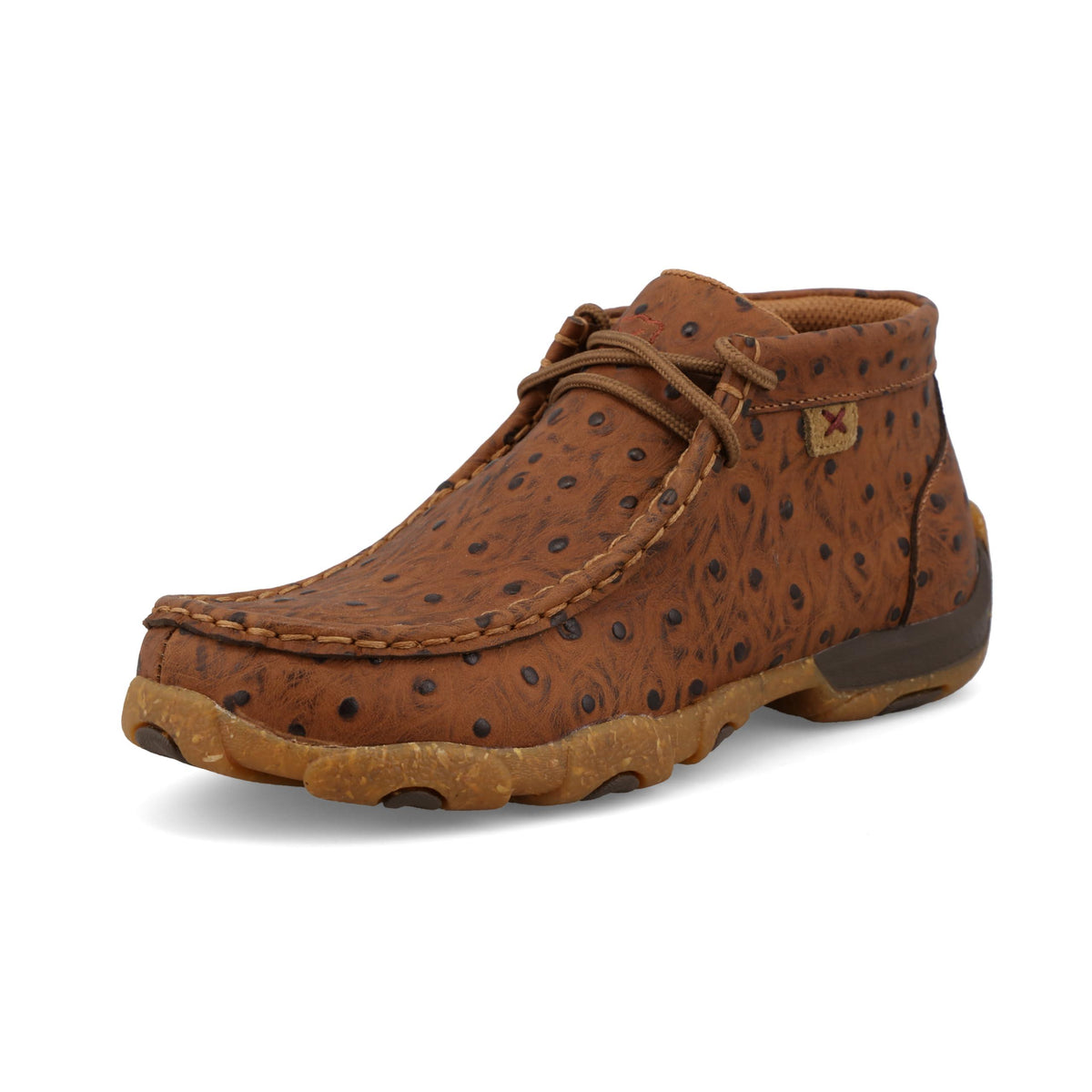 Twisted X YDM0052 Youth Cognac Ostrich Print Chukka Driving Moc