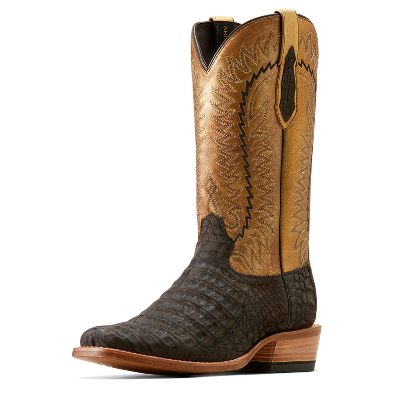 Ariat 10050982 Men's Futurity Finalist Brushed Chocolate Caiman Belly