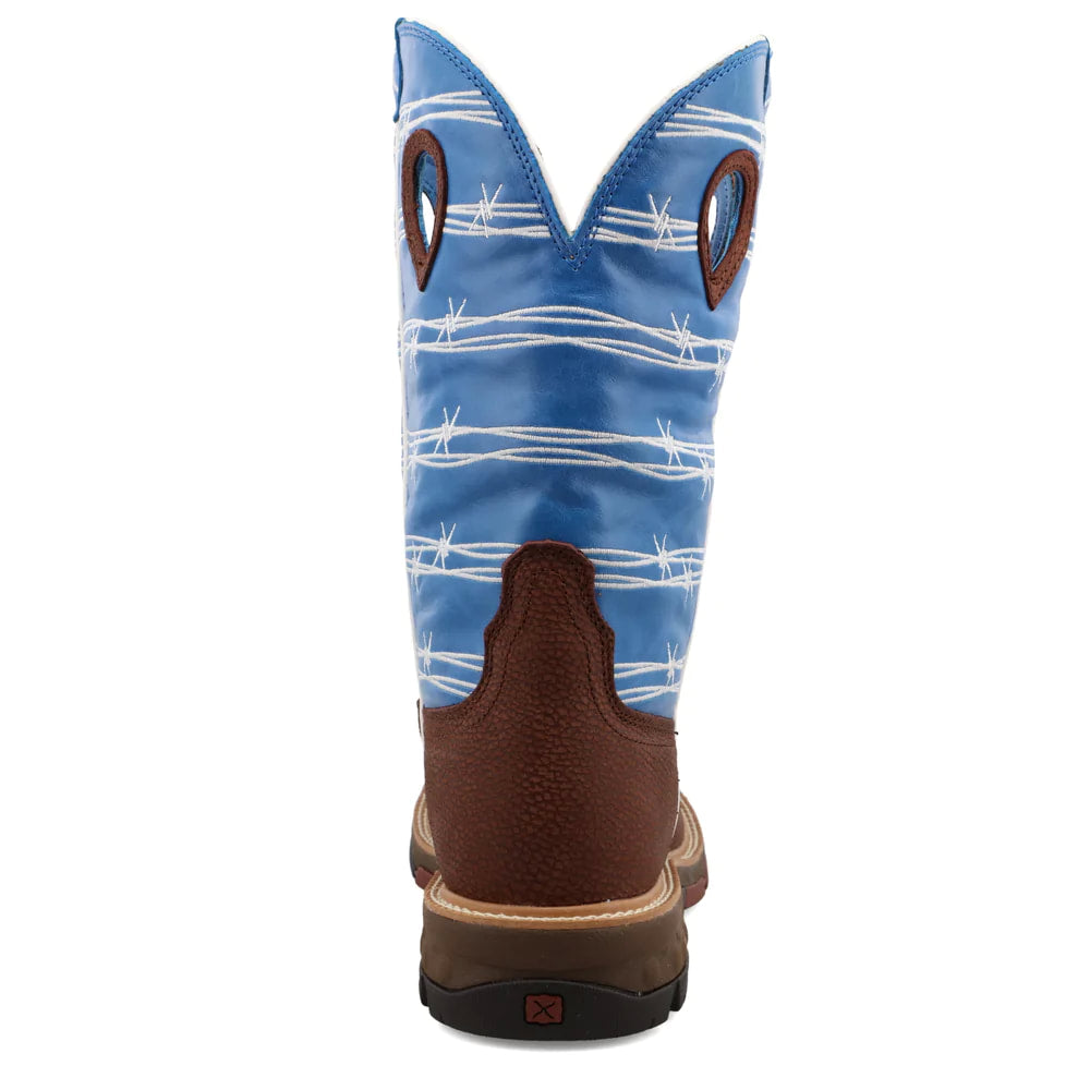Twisted X MXB0001 - 12" Western Work Boot - Burgundy & Sky Blue