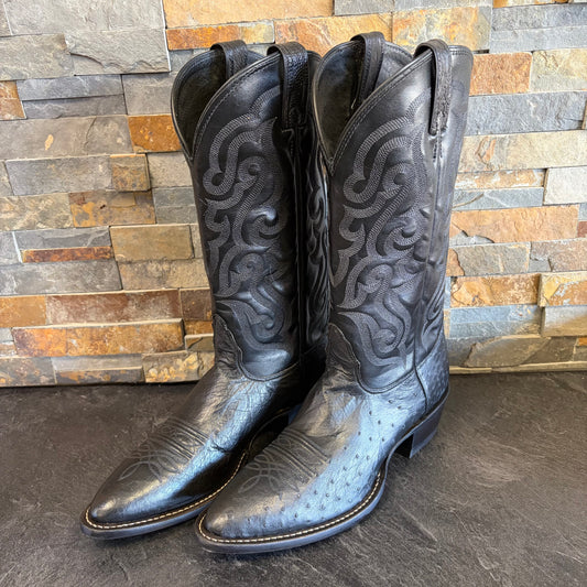 Nocona 25856-10A Black Smooth Ostrich