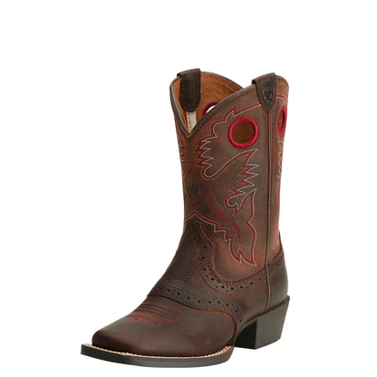 Ariat 10014101 Roughstock Wide Square Toe Brown Oiled Children's