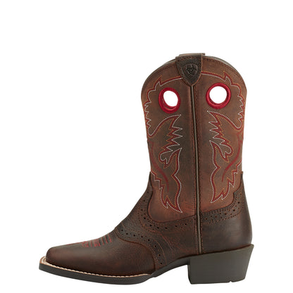 Ariat 10014101 Roughstock Wide Square Toe Brown Oiled Children's