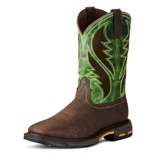 Ariat 10020083 WORKHOG WSQ VENTTEK BRUIN BRN/GRN