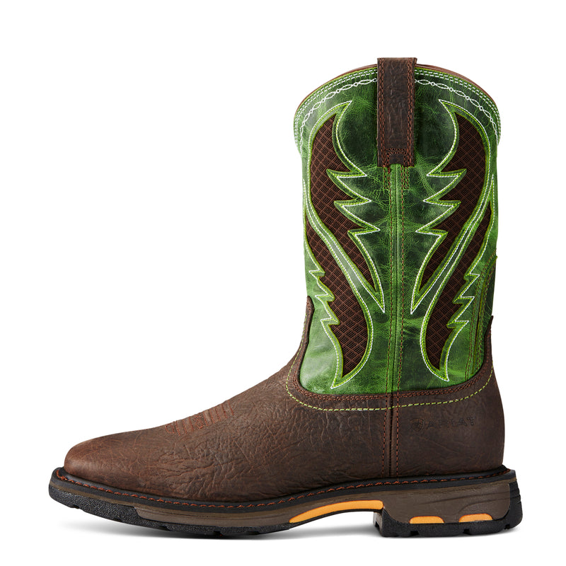 Ariat 10020083 WORKHOG WSQ VENTTEK BRUIN BRN/GRN