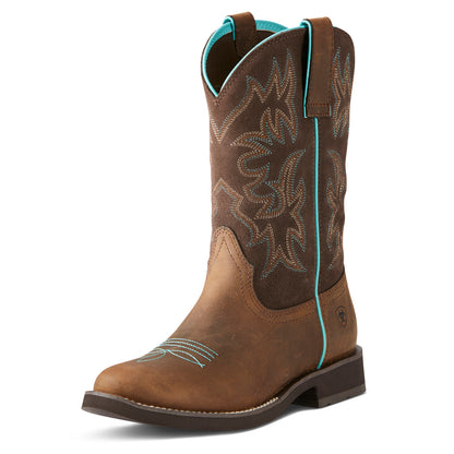 Ariat 10021457 Delilah Round Toe Western Boot Distressed Brown