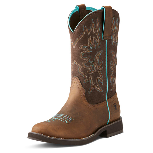 Ariat 10021457 Delilah Round Toe Western Boot Distressed Brown