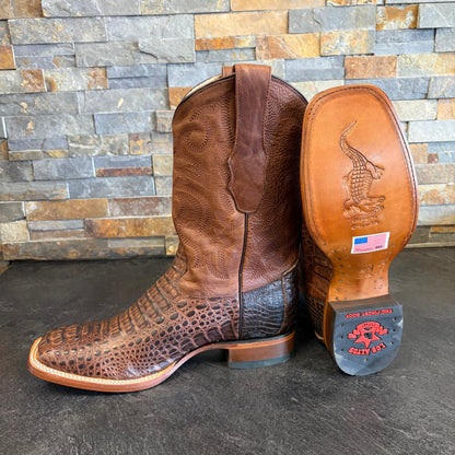 Los Altos 822G0207 Caiman Hornback Grasso Brown Square Toe Size 9.5EE