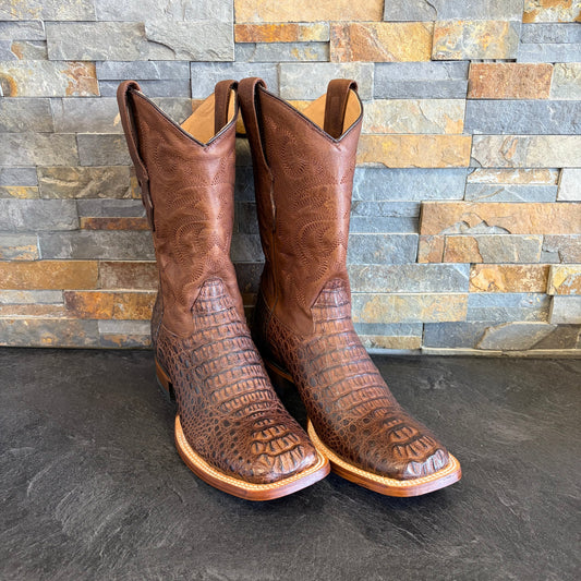 Los Altos 822G0207 Caiman Hornback Grasso Brown Square Toe Size 9.5EE