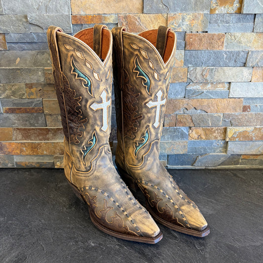 Dan Post DP3621 Women's Anthem Western Boot,Tan Vintage