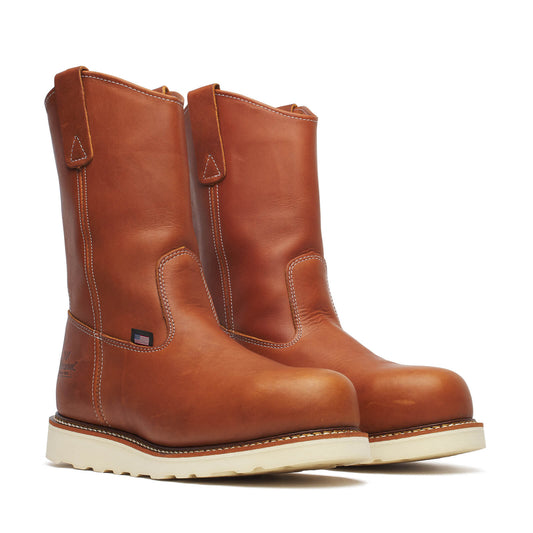 Thorogood 804-4205 - 11″ Steel Toe Tobacco Wellington Round Toe Wedge Sole Boot