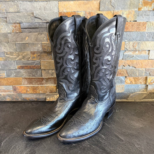Nocona 25947-10.5AA Black Smooth Ostrich