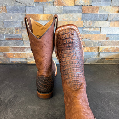 Los Altos 822G0207 Caiman Hornback Grasso Brown Square Toe Size 9.5EE