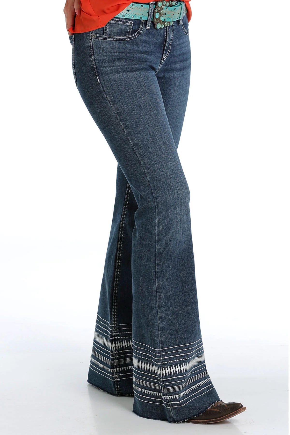 Cruel Denim® CB70254071 Ladies Hannah Super Flare Dark Stonewash Jeans