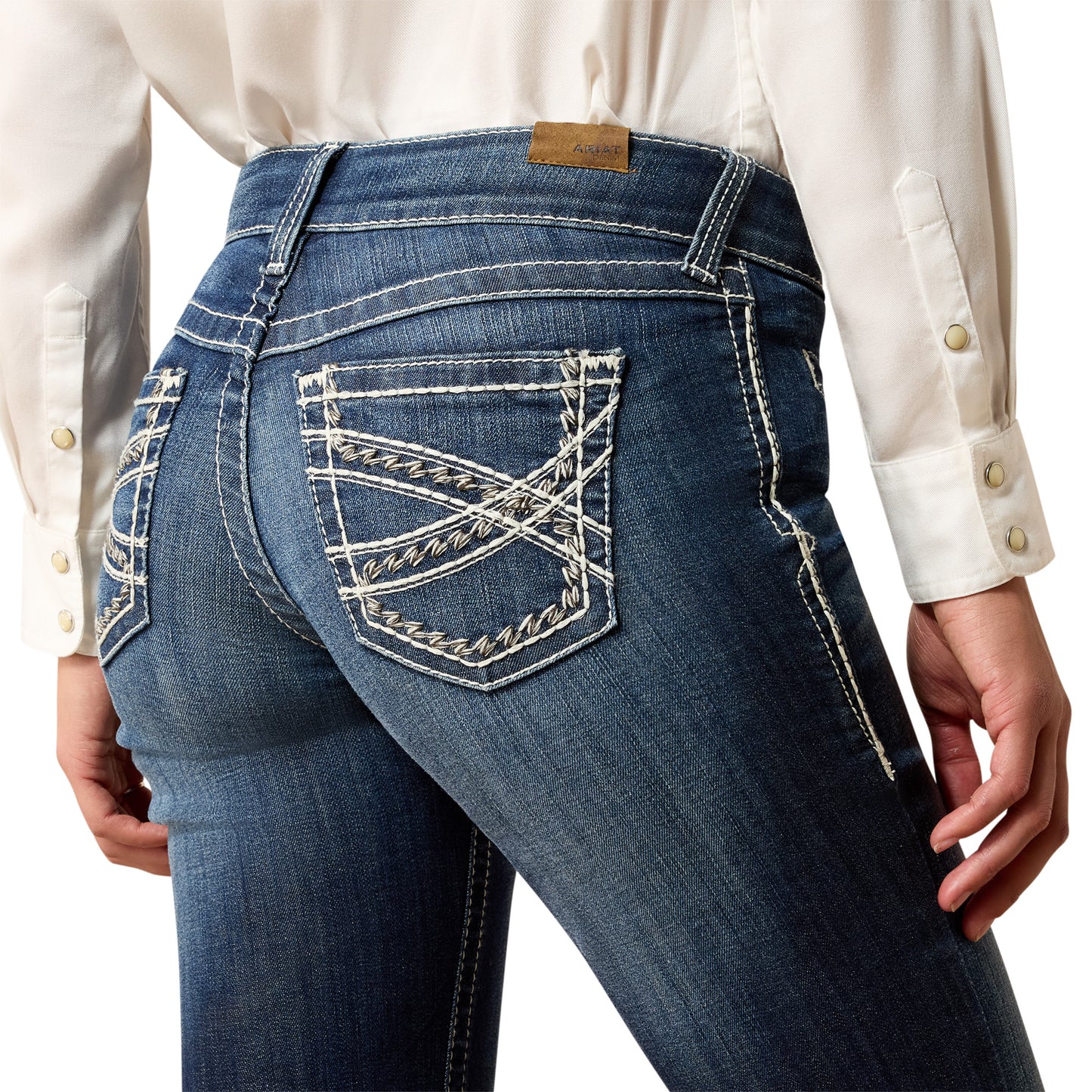 ARIAT 10025302 Trouser Mid Rise Stretch Entwined Wide Leg Jean