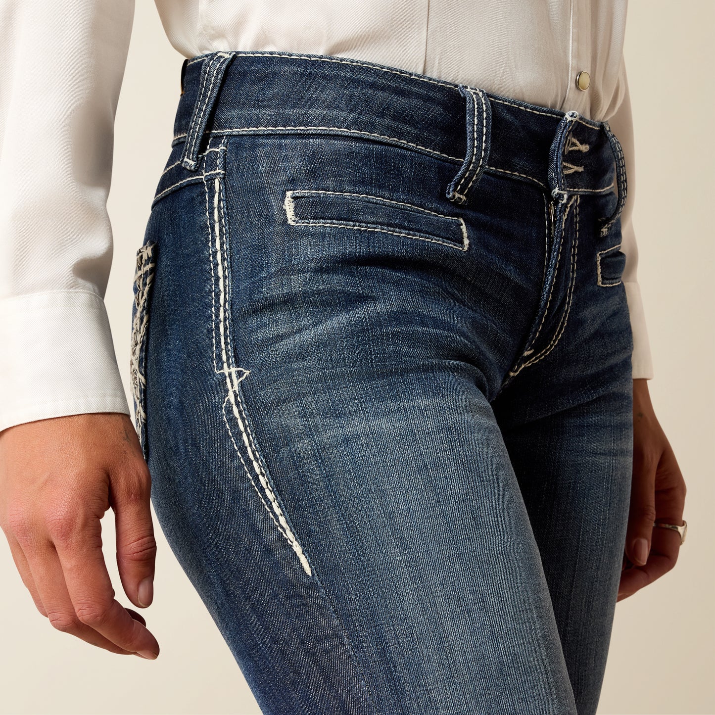 ARIAT 10025302 Trouser Mid Rise Stretch Entwined Wide Leg Jean