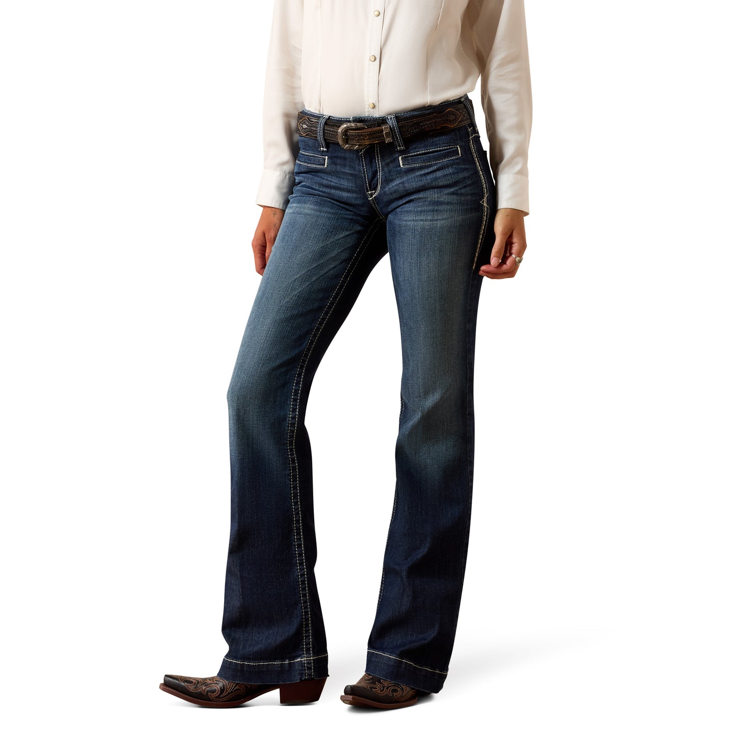 ARIAT 10025302 Trouser Mid Rise Stretch Entwined Wide Leg Jean
