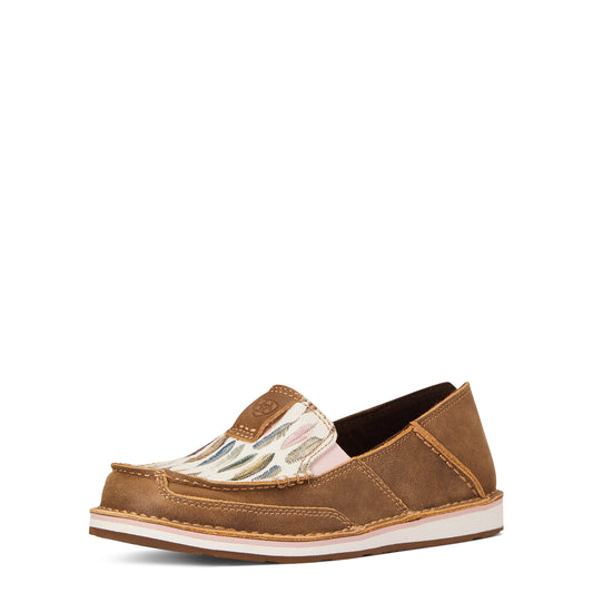 Ariat 10033933 WMS CRUISER BROWN BOMBER/WATERCOLOR FEATHER