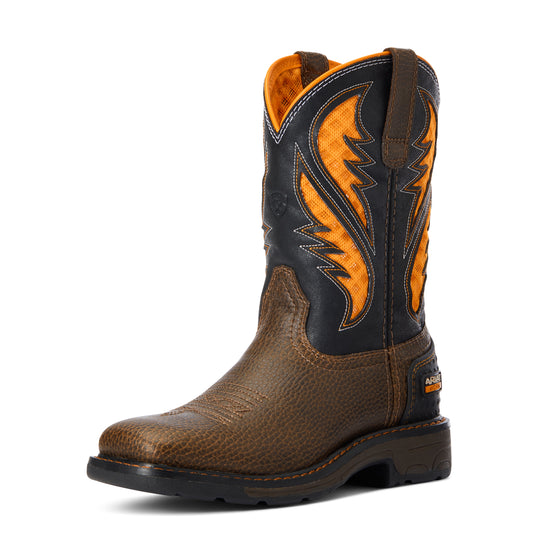 Ariat 10034159 Work VentTEK Boot Coca Brown / Orange Vent