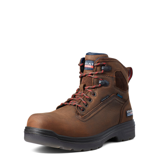 Ariat 10036739 Turbo USA Assembled 6" Waterproof Carbon Toe Work Boot Rich Brown