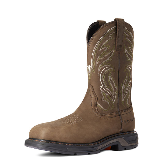Ariat 10038318 WorkHog XT Cottonwood Wide Square Toe Carbon Toe Work Boot Distressed Brown