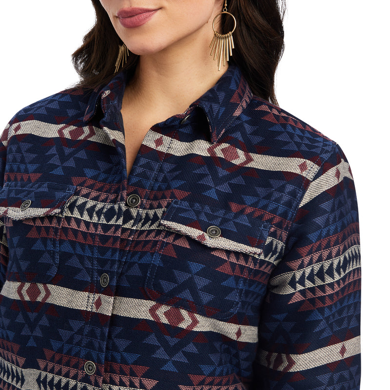 ARIAT 10041576 Shacket Shirt Jacket, Mountain Peak Jacquard