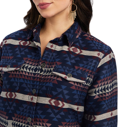 ARIAT 10041576 Shacket Shirt Jacket, Mountain Peak Jacquard