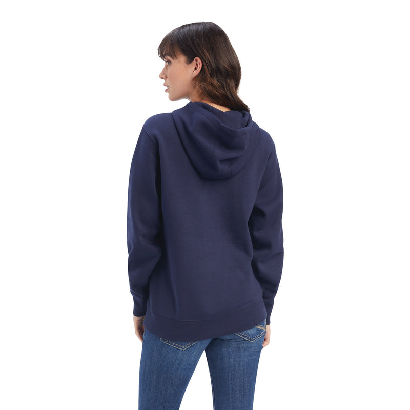 Ariat 10041679 Real Shield Logo Hoodie Navy Eclipse
