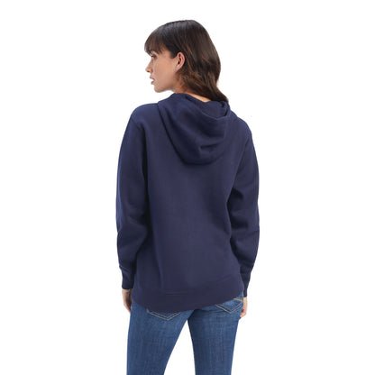 Ariat 10041679 Real Shield Logo Hoodie Navy Eclipse