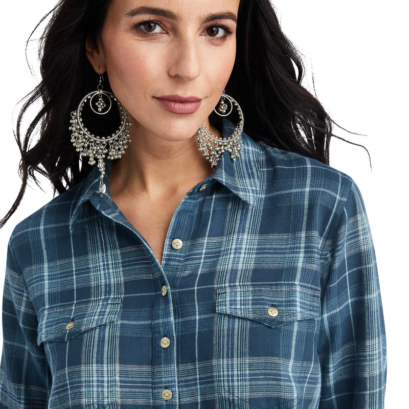 Ariat 10042291 Blue Plaid Sparkle Shirt