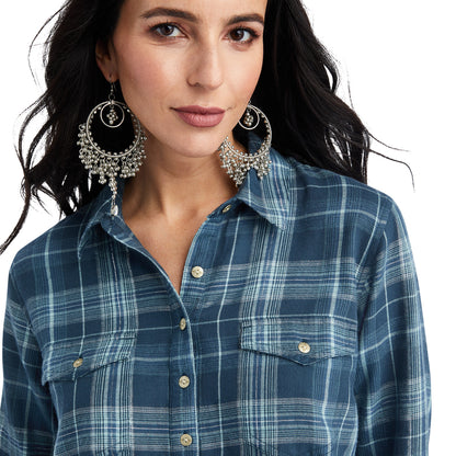 Ariat 10042291 Blue Plaid Sparkle Shirt