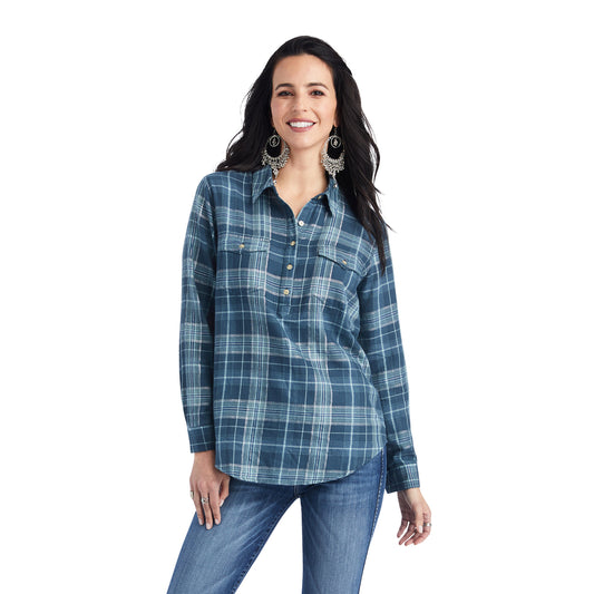 Ariat 10042291 Blue Plaid Sparkle Shirt
