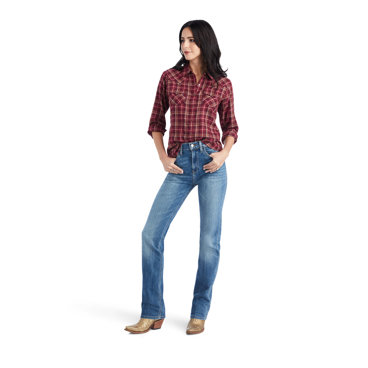 Ariat 10042295 Real Trail Blaze Snap Long Sleeve Shirt Trailblazer Plaid