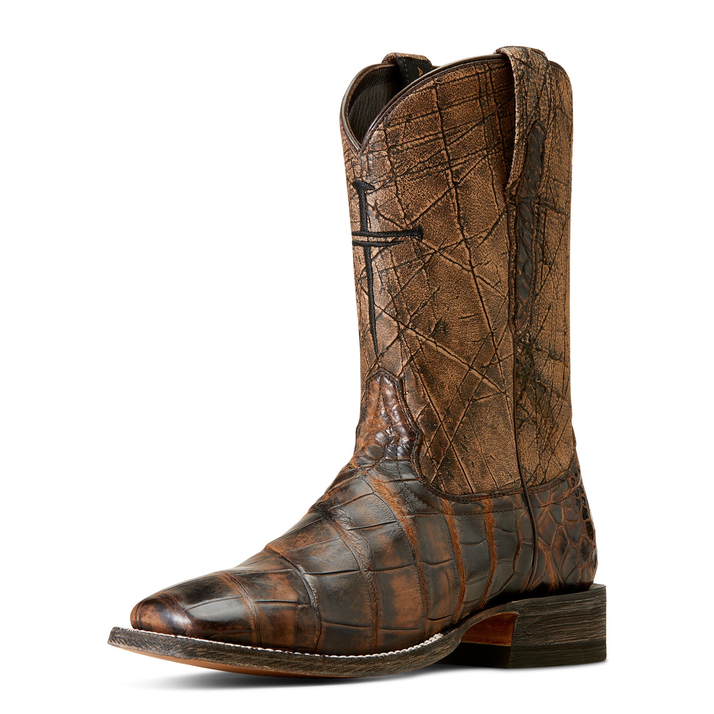 Ariat 10047000 Backwater Brown American Alligator / Rusted Tan SIZE 9.5D
