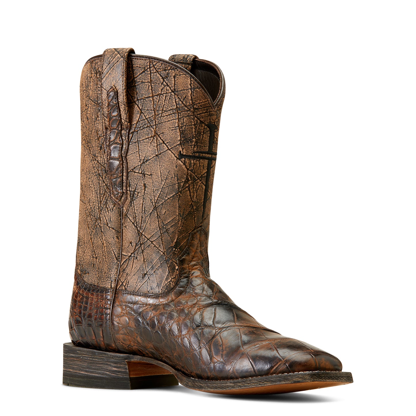 Ariat 10047000 Backwater Brown American Alligator / Rusted Tan SIZE 9.5D