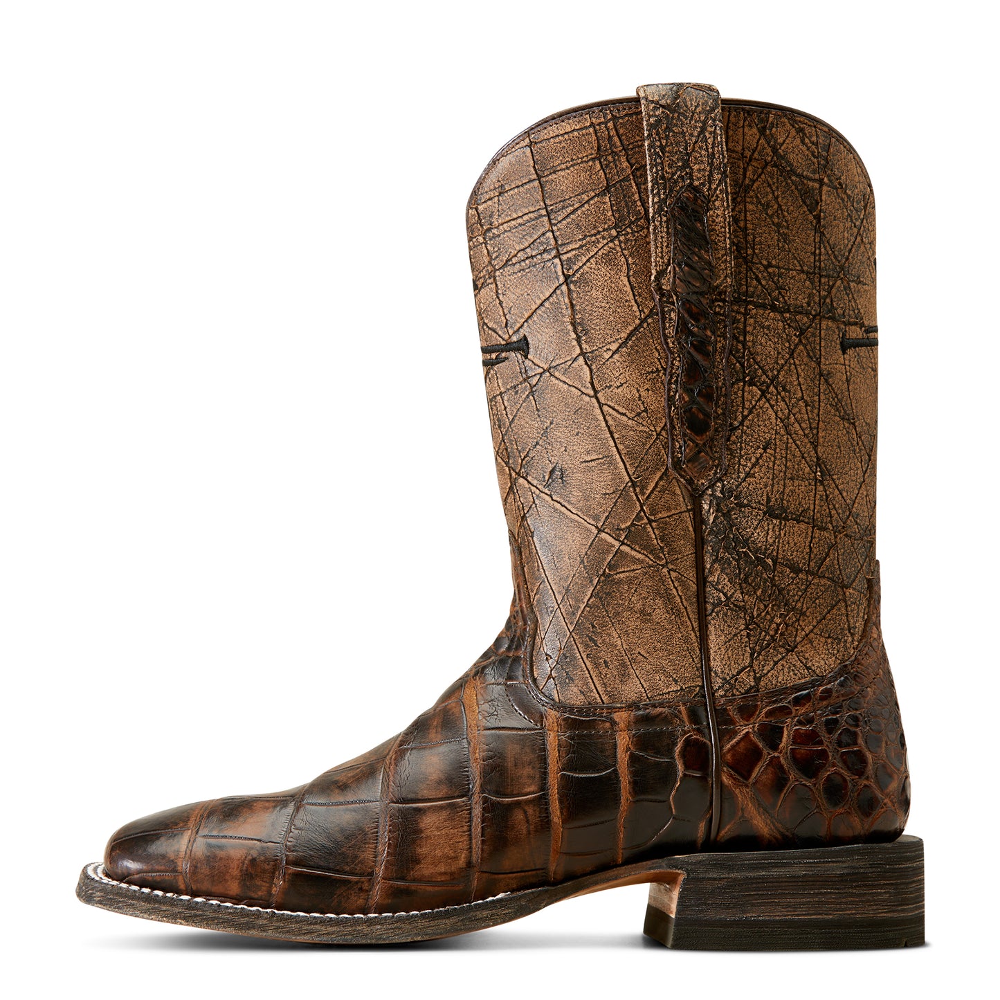 Ariat 10047000 Backwater Brown American Alligator / Rusted Tan SIZE 9.5D
