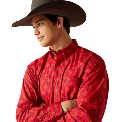 ARIAT 10047156 Men's Parsons Classic Fit Shirt Weg Red