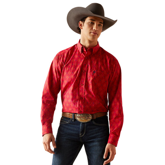 ARIAT 10047156 Men's Parsons Classic Fit Shirt Weg Red