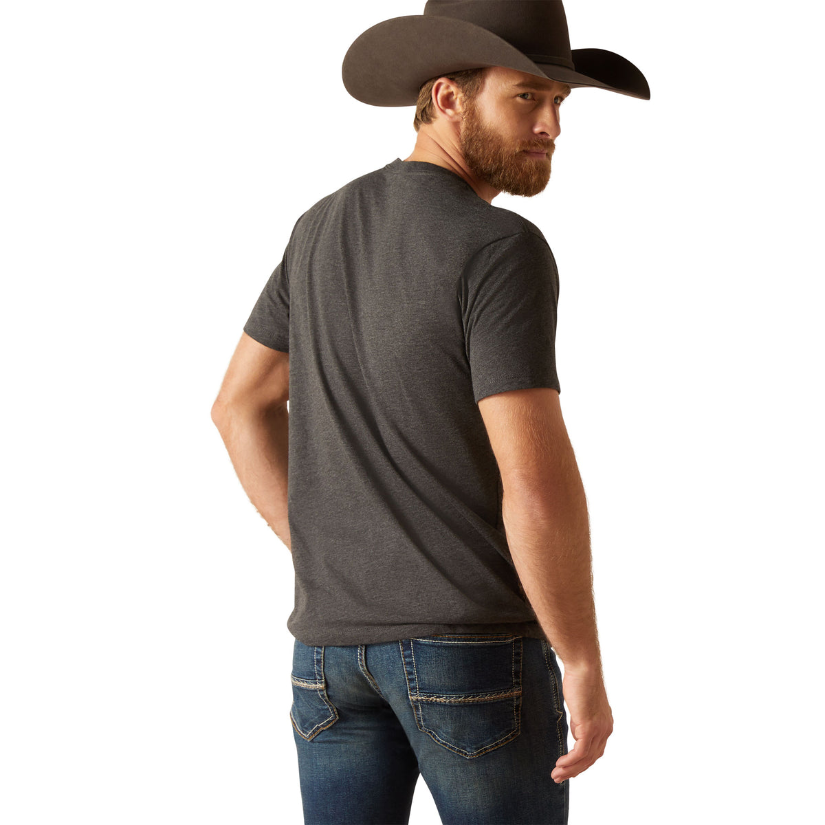 Ariat 10047840 Sendero King Cow Short Sleeve T-SHIRT Charcoal