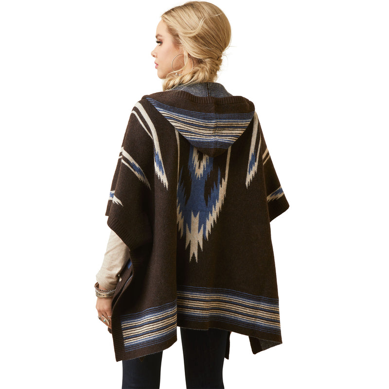 ARIAT 10046280 Chimayo Poncho Sweater Shaved Chocolate Chimayo Jacqu