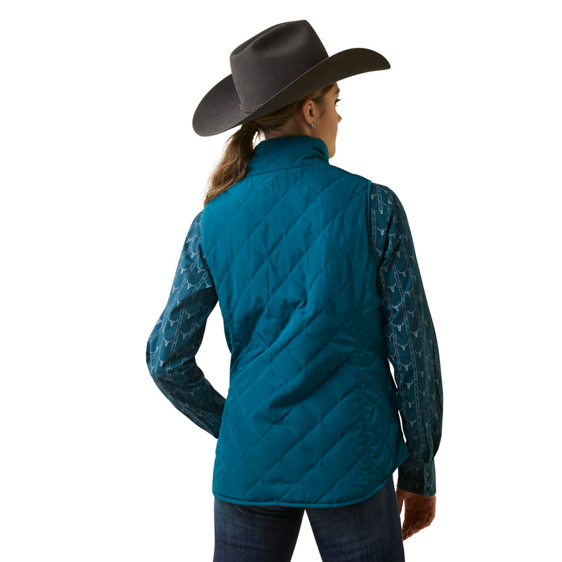 Ariat 10046641 Women's Dilon Ins Reversable Vest Deep Lagoon