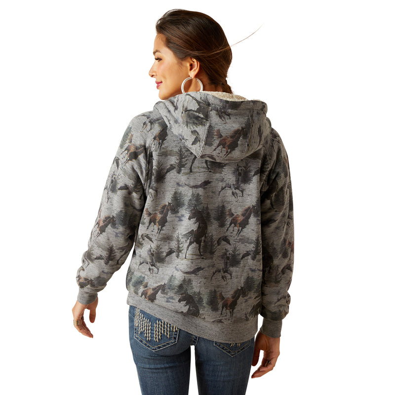 Ariat 10047230 Misty Horse Print Sherpa Hoodie
